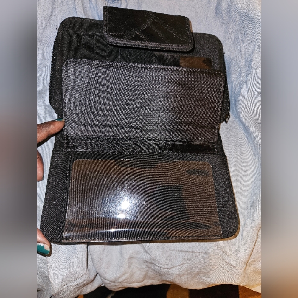 Vintage Black, Patchwork Leather Wallet - image 6